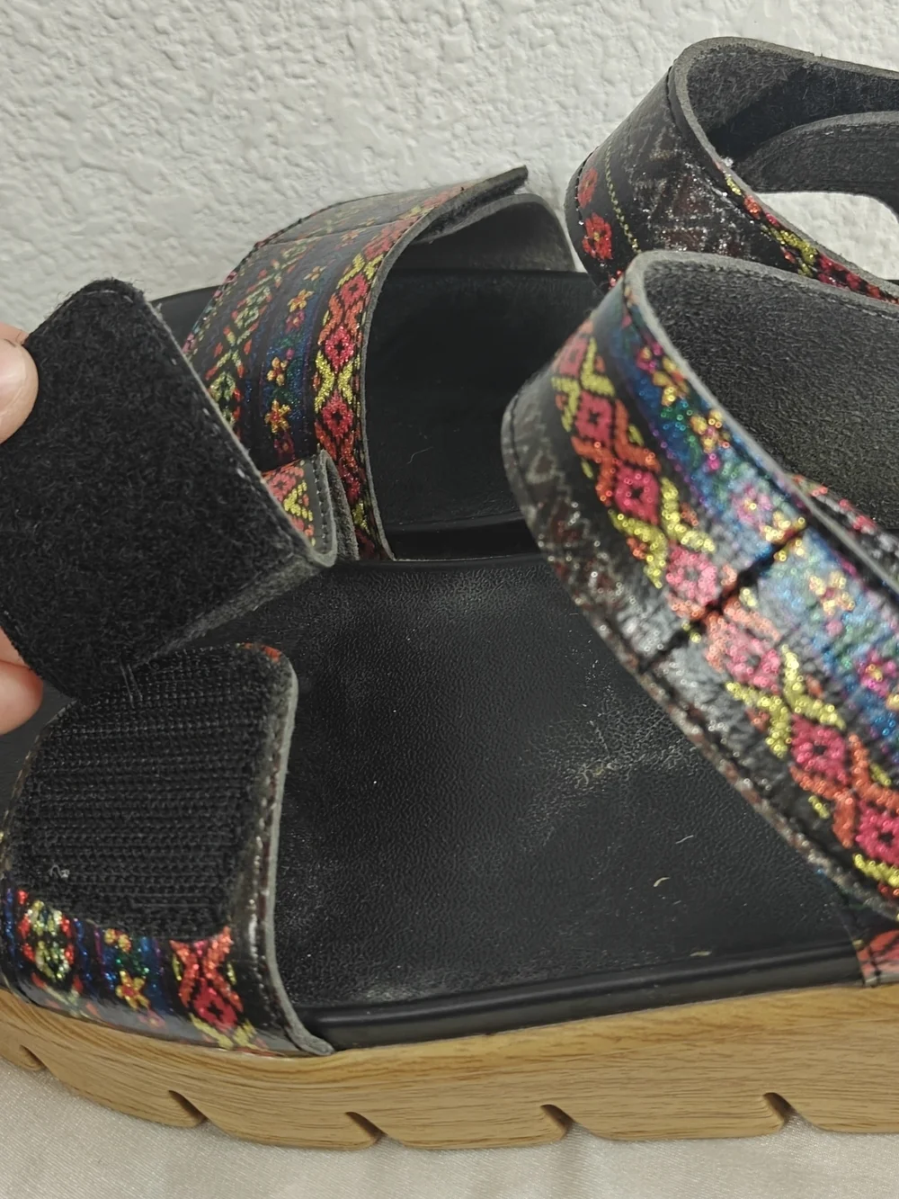 Alegria Playa Comfort Platform Sandals – Adjustable Straps US 9-9.5 Boho Chic